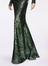 Gradient Sequin Long Dress