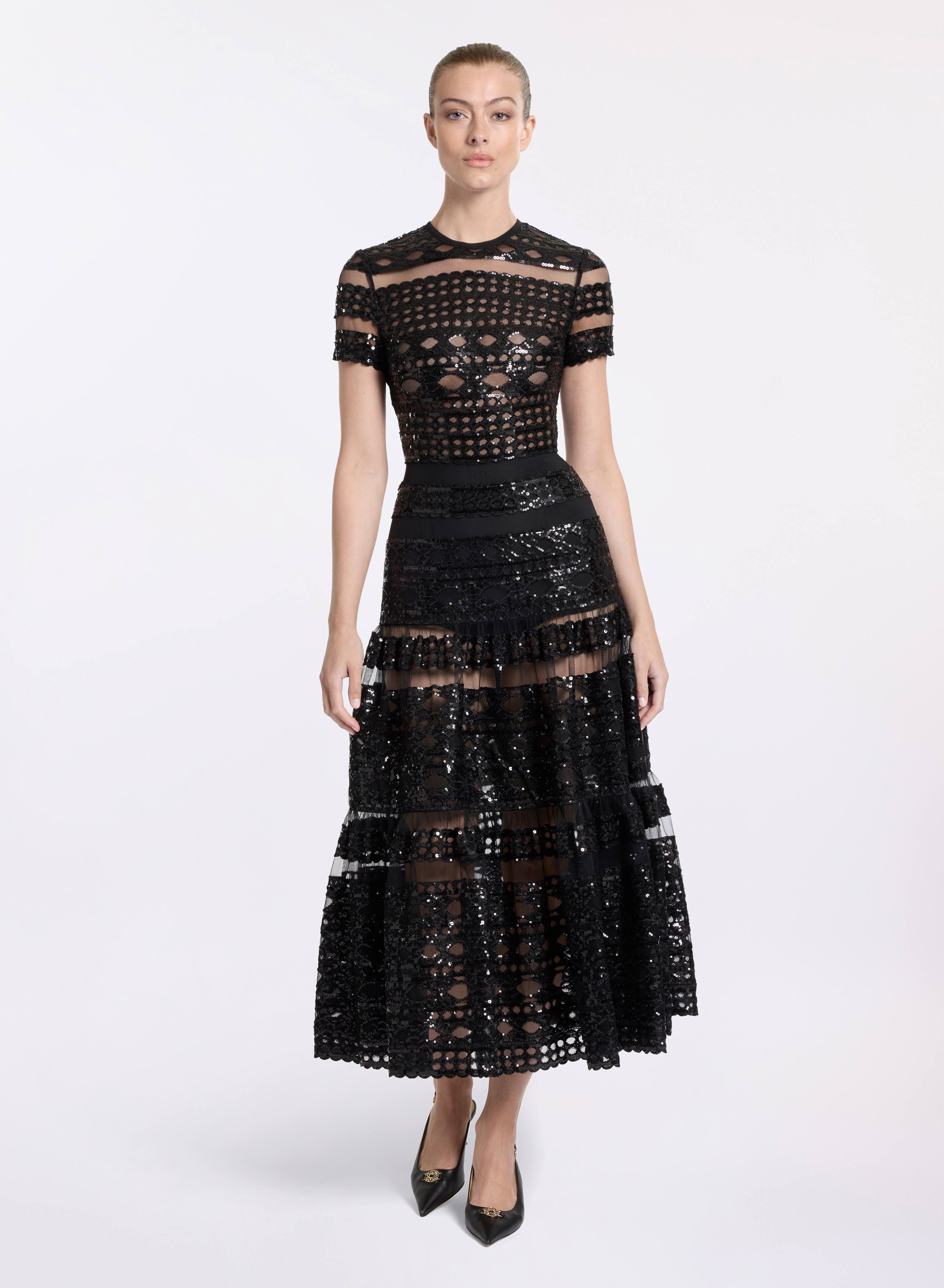 elie saab cocktail dresses Elie Saab Sequin Embellished Maxi Dress