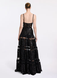 Tulle Embroidered Long Dress