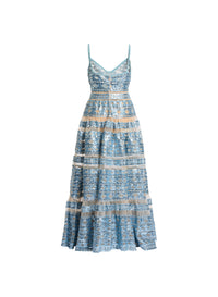 Tulle Embroidered Long Dress