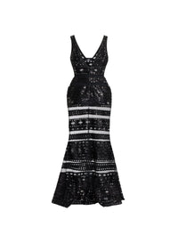 Tulle Embroidered Long Dress