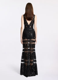 Tulle Embroidered Long Dress