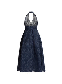 Denim Embroidered Midi Dress