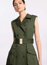 Gabardine Midi Dress