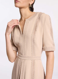 Trim Embellished Midi Dress