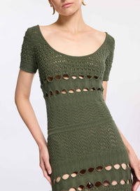 Cut-Out Knit Midi Dress