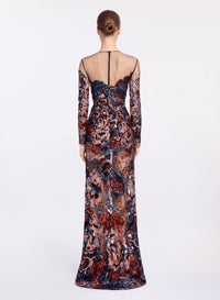 Floral Embroidered Sequin Dress