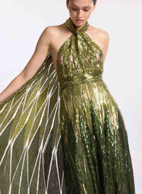 Embroidered Tulle Long Dress