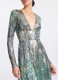 Embroidered Tulle Long Dress