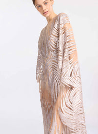 Embroidered Tulle Long Dress