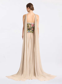 Embroidered Tulle and Silk Dress