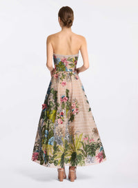 Embroidered Tulle Midi Dress