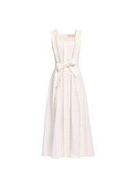 Pleated Ruffle Midi Dress