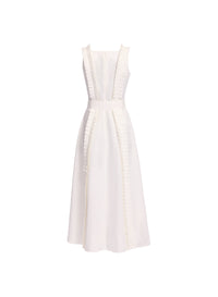 Pleated Ruffle Midi Dress