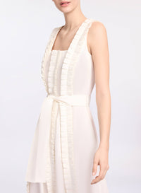 Pleated Ruffle Midi Dress