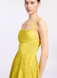 Swirl Embroidered Cotton Dress