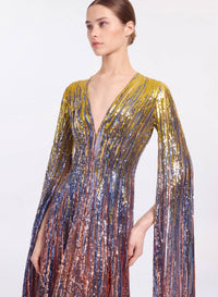 Multicolor Sequin Long Dress