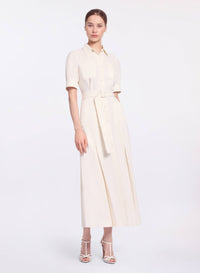 Embellished Pinstripe Midi Dress