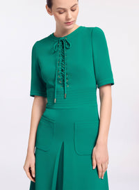 Lace Up Cady Midi Dress