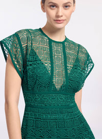 Macram‚ Midi Dress