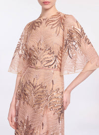 Sequin Embroidered Midi Dress