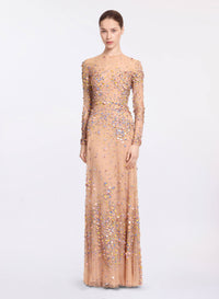 Sequin Embroidered Long Dress