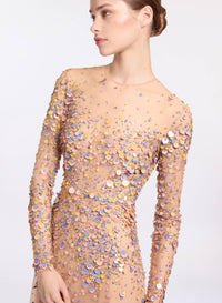 Sequin Embroidered Long Dress
