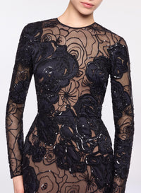 Floral Bead Embroidered Dress