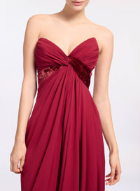 Silk and Velvet Long Dress