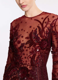 Bead Embroidered Long Dress