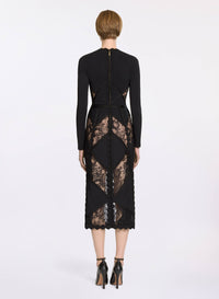 Knit and Lace Midi Dress