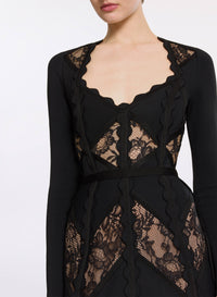 Knit and Lace Midi Dress