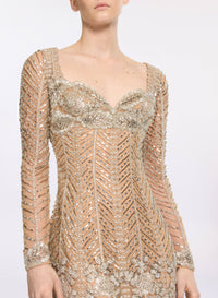 Bead Embroidered Short Dress