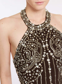 Stud Embellished Short Dress