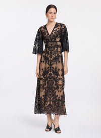 Sequin Embroidered Lace Dress