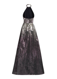 Halter Gradient Sequin Gown