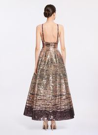 Sequin Embroidered Midi Dress