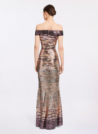 Sequin Embroidered Long Dress