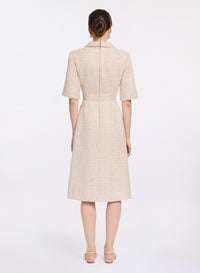 Sequin Tweed Midi Dress