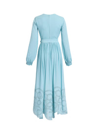 Silk & Macramé Midi Dress