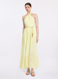 Silk & Macramé Midi Dress