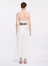 Embroidered Cotton Midi Dress