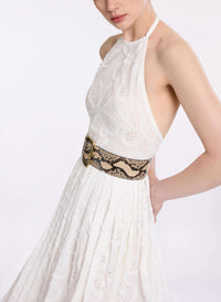 Embroidered Cotton Midi Dress