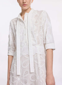 Embroidered Cotton Short Dress