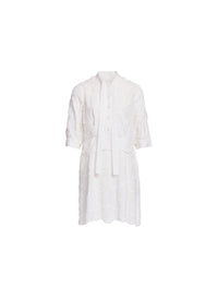 Embroidered Cotton Short Dress