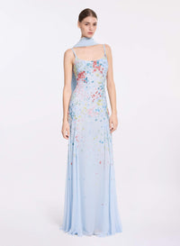 Bead Embroidered Long Dress