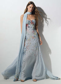 Bead Embroidered Long Dress