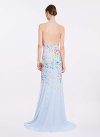 Bead Embroidered Halter Dress