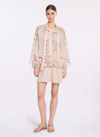 Silk & Macramé Short Dress