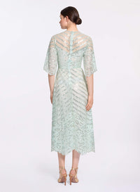 Sequin Embroidered Midi Dress